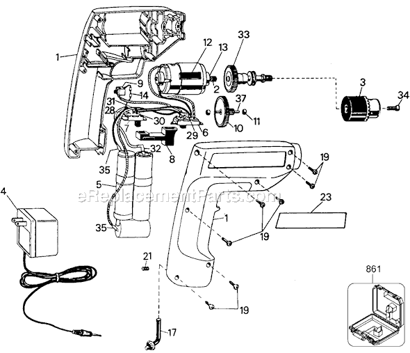 Page A Diagram and Parts List for 9020 Type 5 Black and Decker Electric Drill